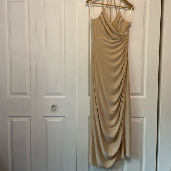 ASOS AX Paris Beige Formal Maxi Dress - Picture 2 of 6